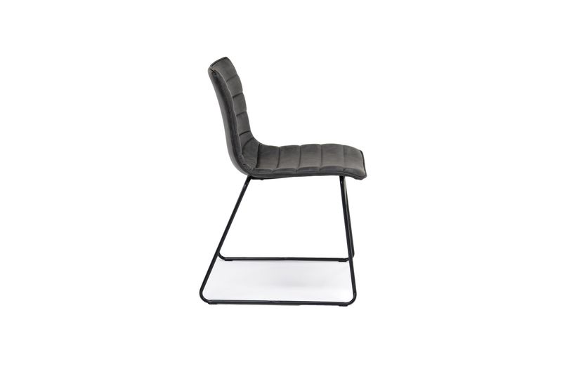 Ella Side Chair in Slate Leather, Image 3