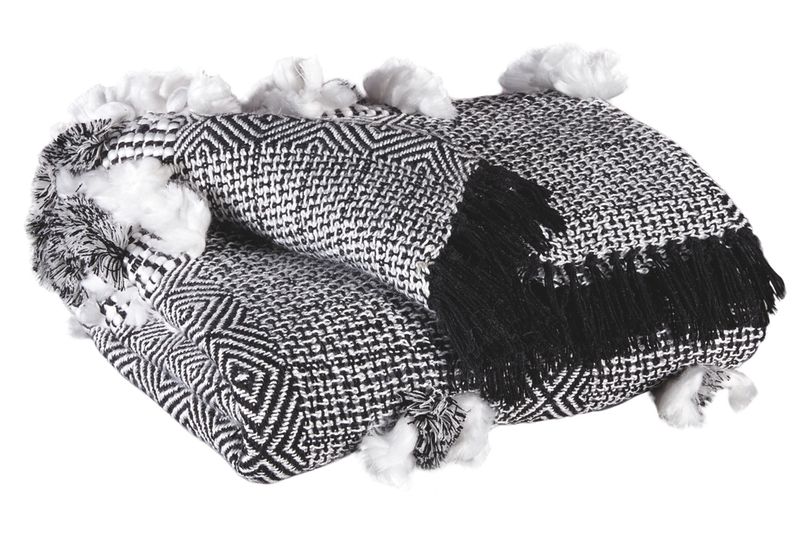 Jarmaine Throw Blanket in Black/White, Image 1