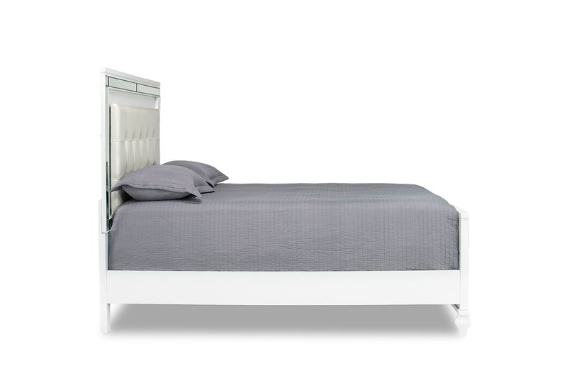 Valentino Panel Bed in White, California King, Image 3