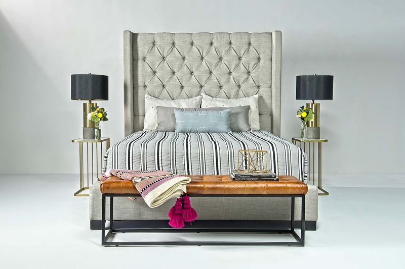 Westerly Upholstered Bed in Gray, Eastern King, Image 2