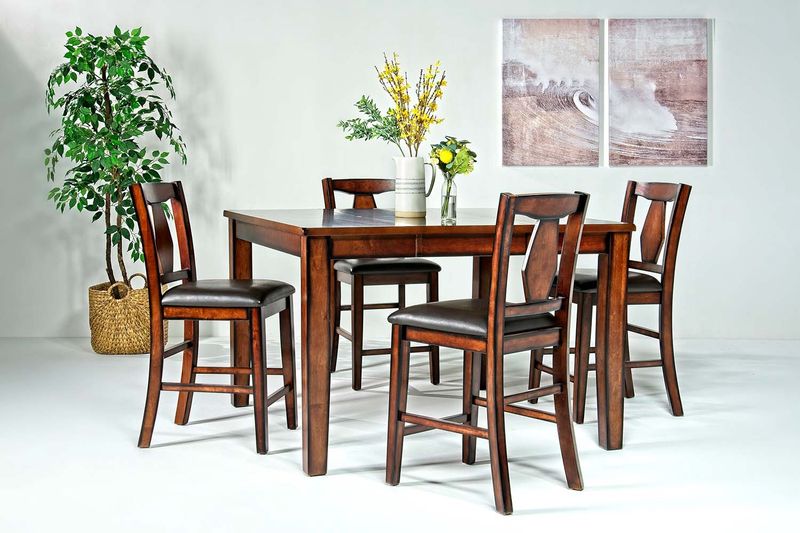 Napa Counter Height Dining Table & 4 Stools in Brown, Image 1