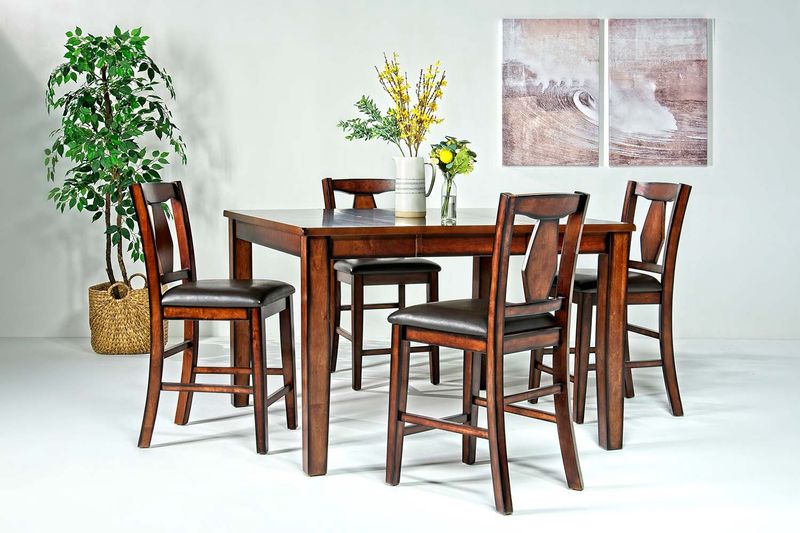 Napa Counter Height Dining Table & 4 Stools in Brown, Image 1