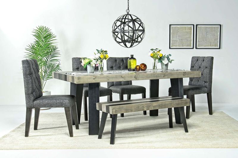 Salida Dining Table, 4 Chairs & Bench in Gray, Image 1