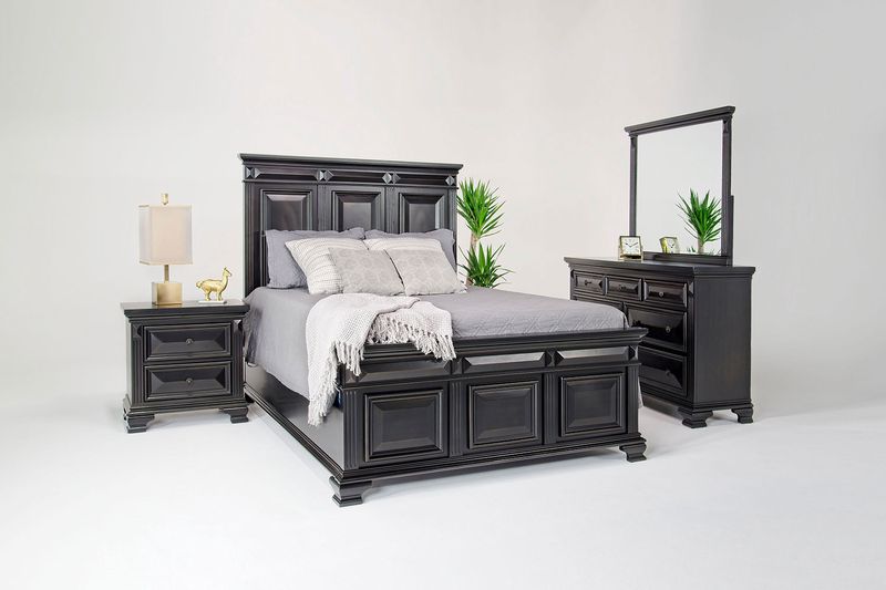 Calloway Panel Bed, Dresser & Mirror in Espresso, Queen, Image 1 Calloway Panel Bed, Dresser & Mirror in Espresso, Queen, Image 1
