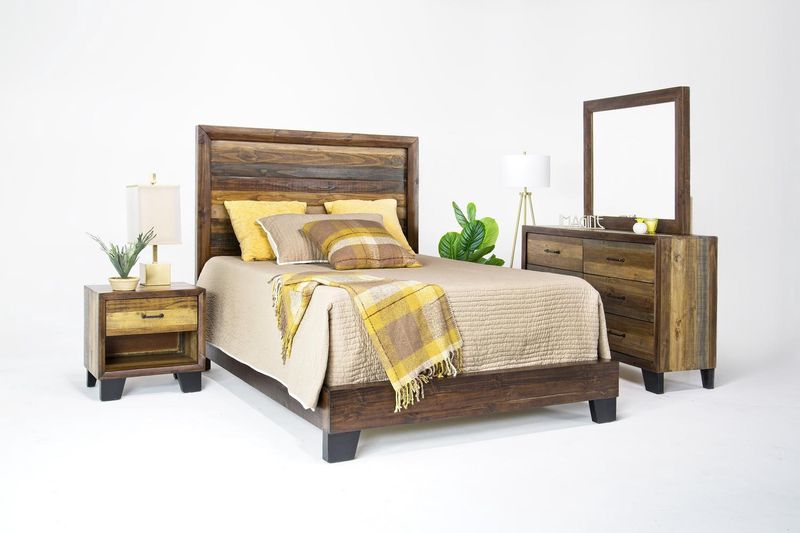 Salida Panel Bed, Dresser, Mirror & Nightstand in Brown, Queen, Image 1