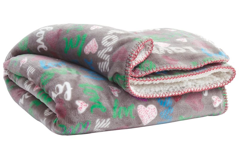 Clarisse Throw Blanket in Gray/Pink/Turquoise, Image 1