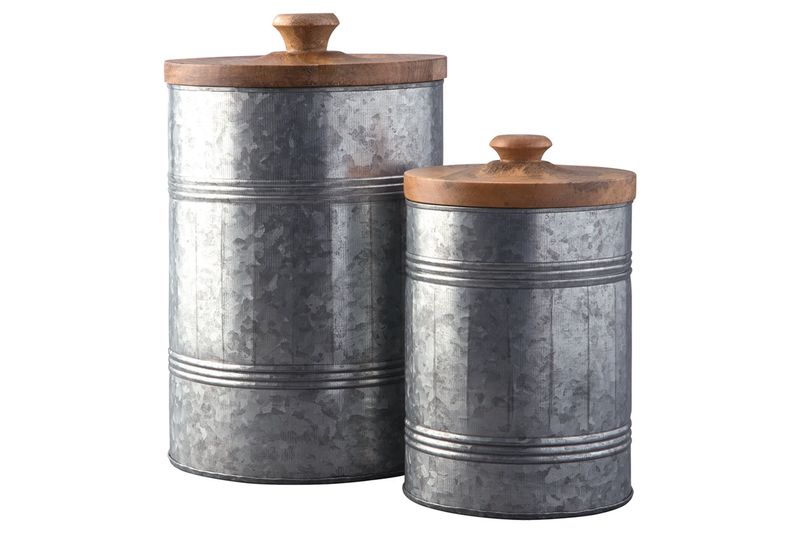 Divakar Cannisters in Gray, Set of 2, Image 1