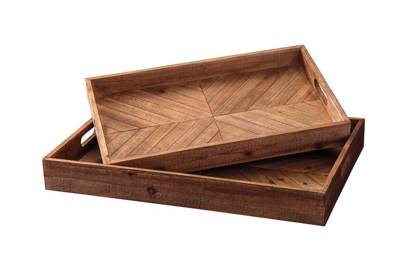 Dewitt Wood Trays, Set of 2, Image 1