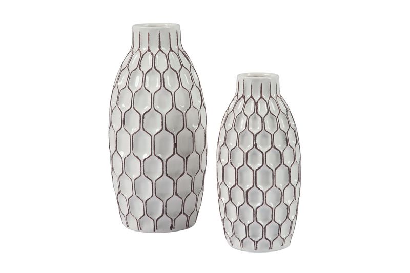 Dionna Vases in White, Set of 2, Image 1