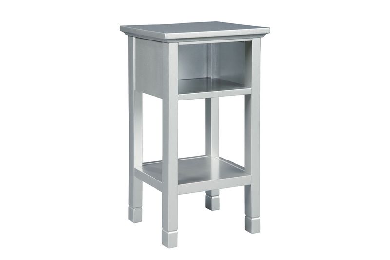Marnville USB Accent Table in Silver, Image 1