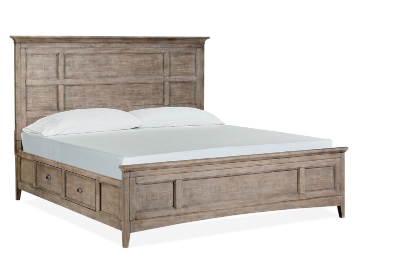 Bay Creek Panel Bed w/ Storage in Light Gray, Queen, Image 1