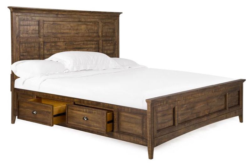 Bay Creek Panel Bed w/ Storage in Nutmeg, California King, Image 1
