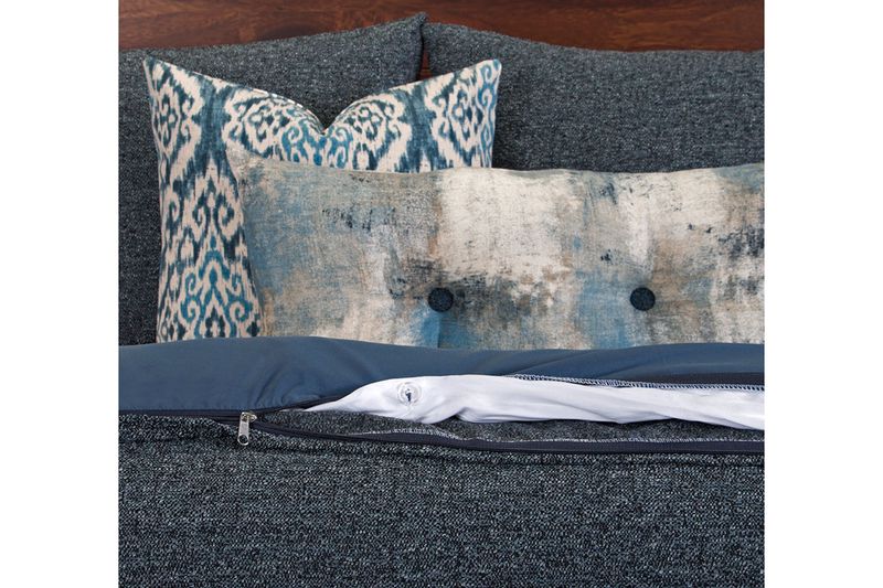 Belmont Duvet Comforter Set in Blue, 6 Piece, Queen, Image 2