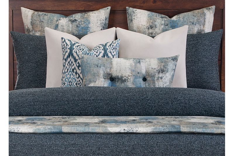 Belmont Duvet Comforter Set in Blue 10 Piece, Eastern King, Image 2