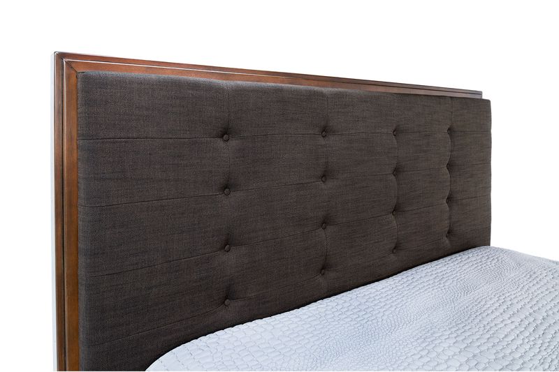 Cagney Upholstered Panel Bed w/ Storage in Brown, California King, Image 4