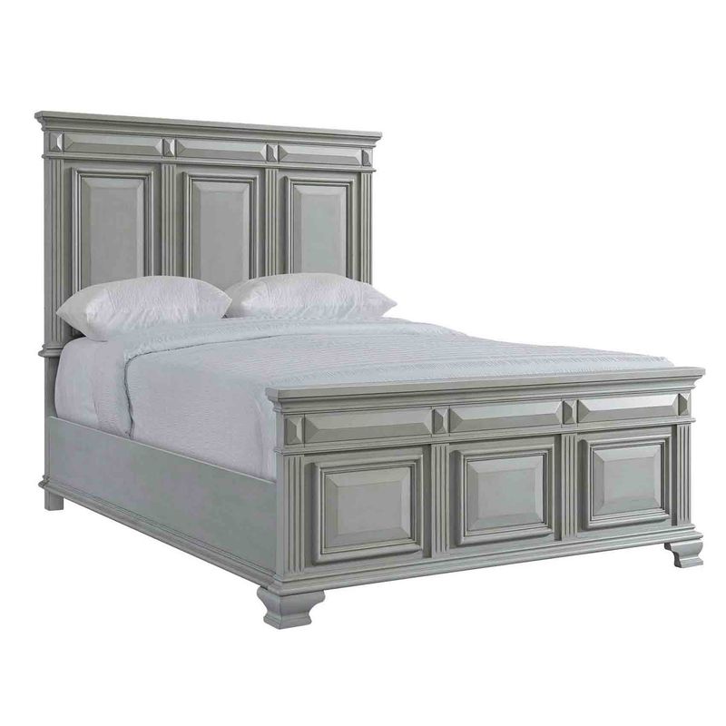 Calloway Panel Bed in Gray, Queen, Image 1