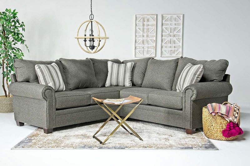 Cordoba Tux Loveseat Sectional in Charcoal, Left Facing, Image 5