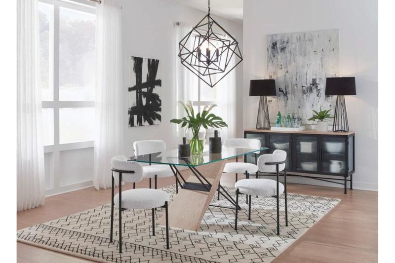 Aere Dining Table & 4 Chairs, Styled