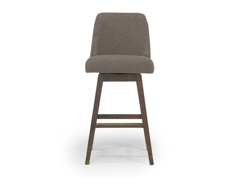 Amalie Swivel Counter Stool in Taupe Front