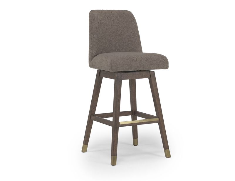Amelie Swivel Counter Stool in Taupe Angled