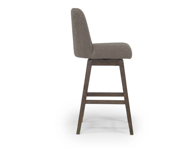 Amelie Swivel Counter Stool in Taupe Side