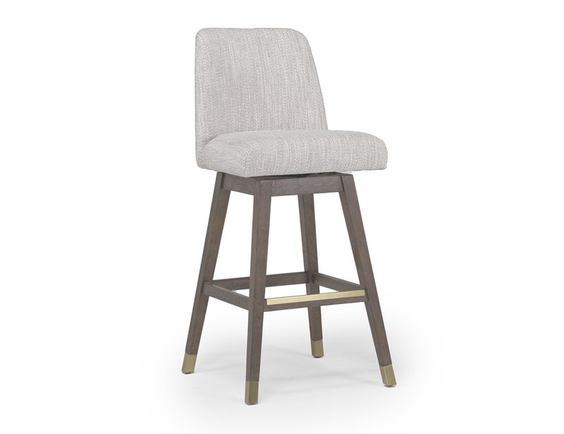 Amelie Swivel Counter Stool in Taupe Angled