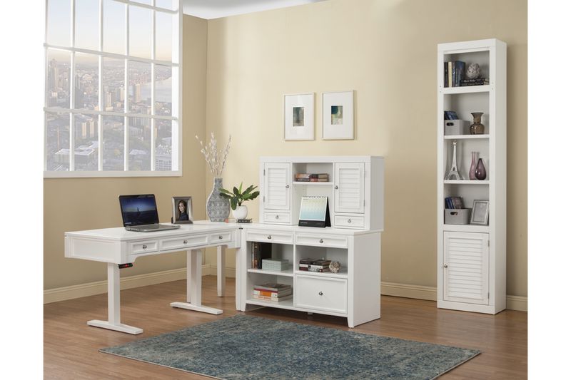 office desk with credenza and hutch