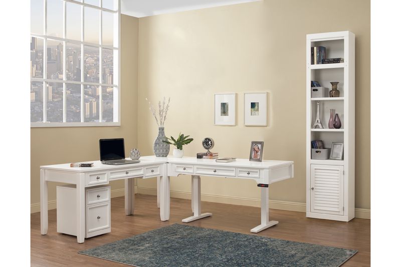 L Shaped Desk with Drawers, Corner Computer Desks with Power