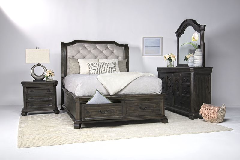 Bellamy Sleigh Bed & Dresser &, Styled
