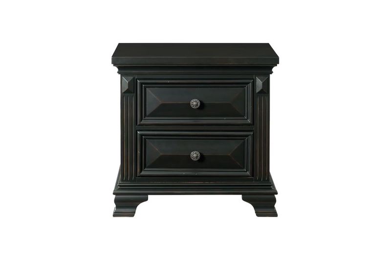 Weathered black sale nightstand
