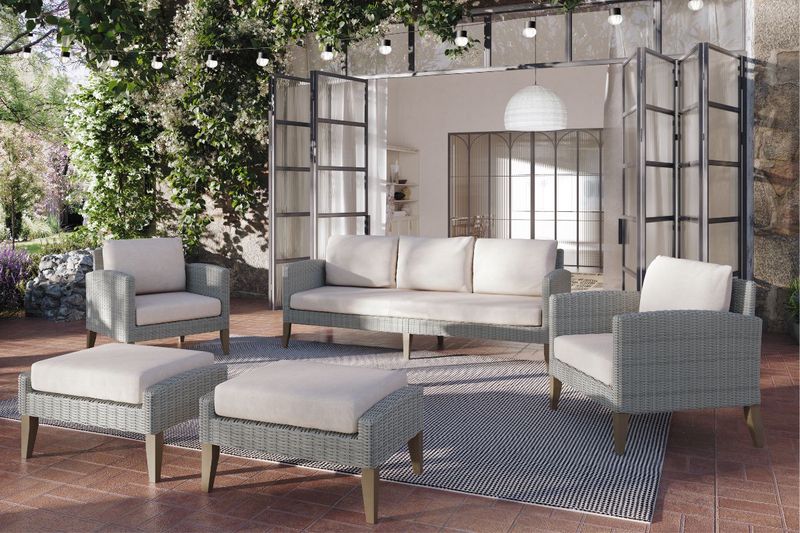 Carezza Patio Sofa & Chair Set, Styled