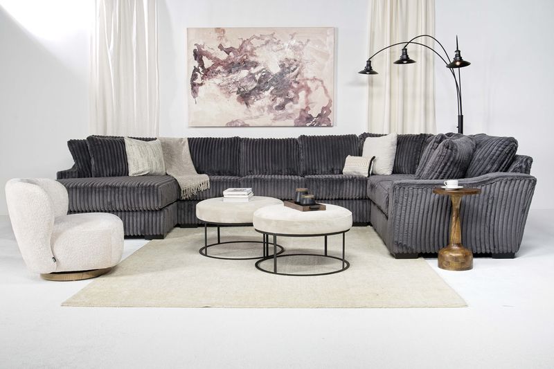 Casper Tux Sofa Chaise Section, Styled