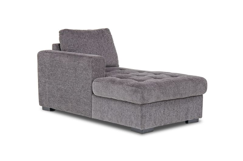 Claire 1 Arm Storage Chaise in Gray, Left Facing, Image 1