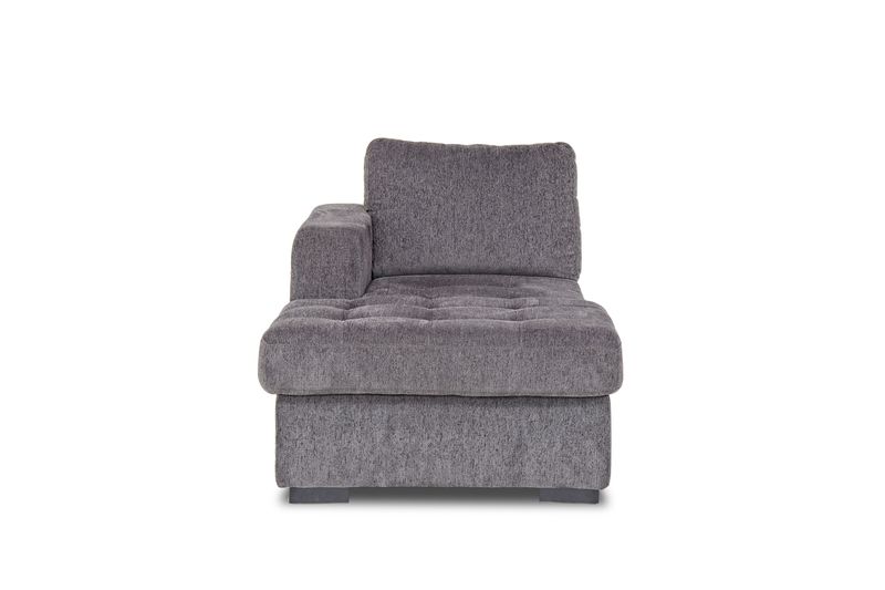 Claire 1 Arm Storage Chaise in Gray, Left Facing, Image 2