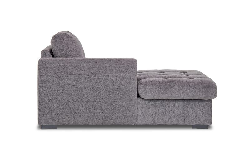 Claire 1 Arm Storage Chaise in Gray, Left Facing, Image 3