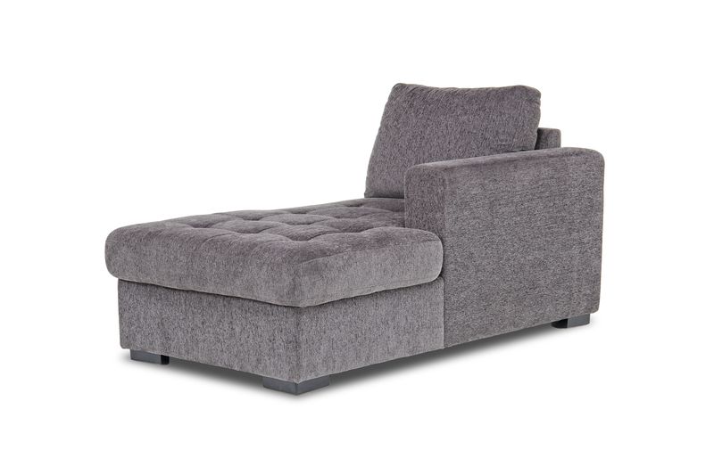 Claire 1 Arm Storage Chaise in Gray, Right Facing, Image 1