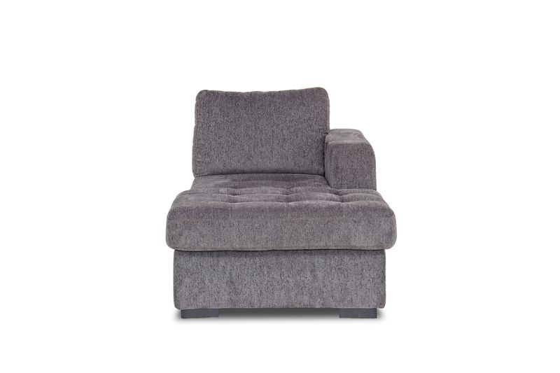 Claire 1 Arm Storage Chaise in Gray, Right Facing, Image 2