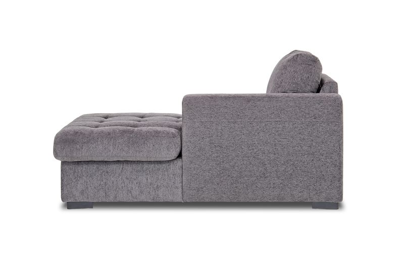 Claire 1 Arm Storage Chaise in Gray, Right Facing, Image 3