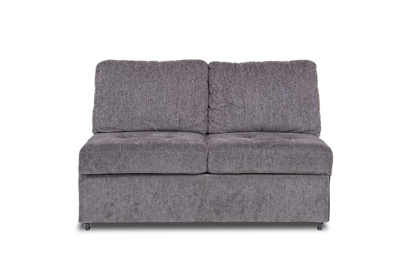 Claire Armless Full Sleeper Loveseat in Gray, Image 2