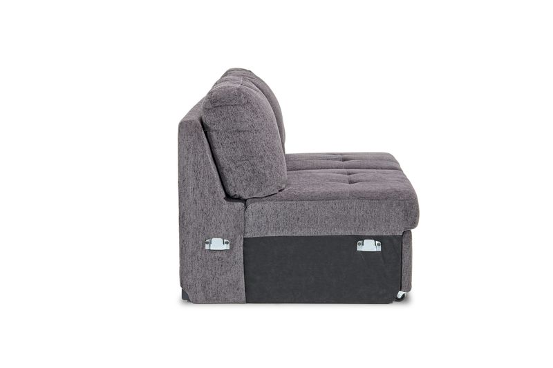 Claire Armless Full Sleeper Loveseat in Gray, Image 3