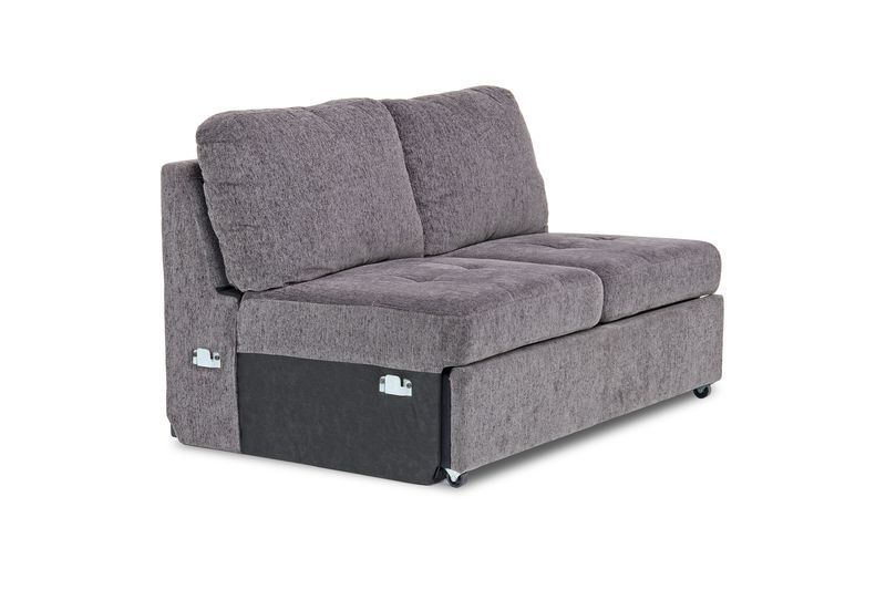 Claire Armless Full Sleeper Loveseat in Gray, Image 1