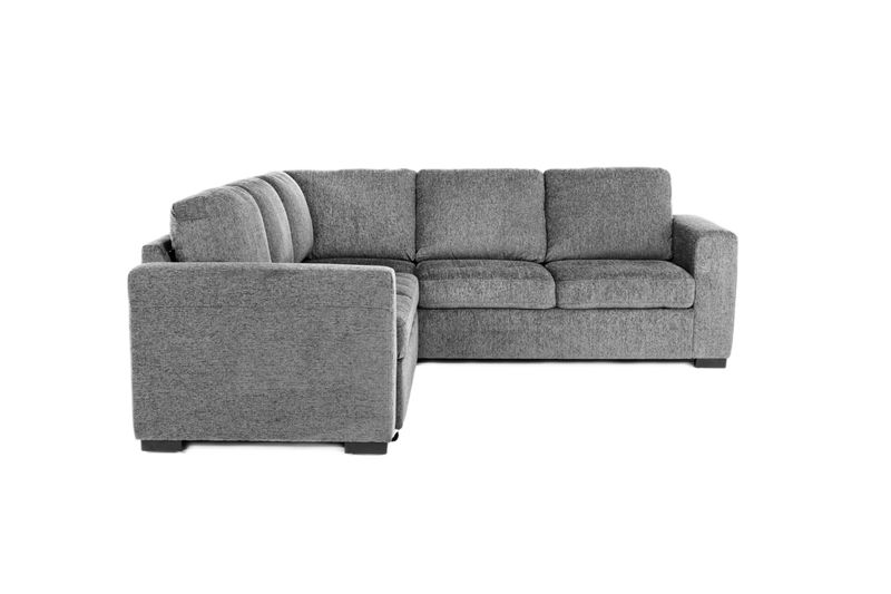 Claire Full Tux Sleeper Sectional in Gray Left Facing