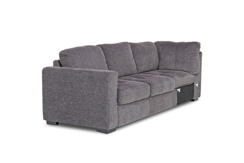 Claire Tux Sofa in Gray, Left Facing, Image 1