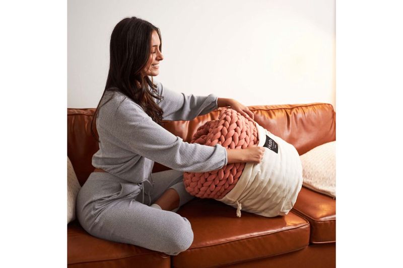 Cotton Weighted Coverlet, Styled