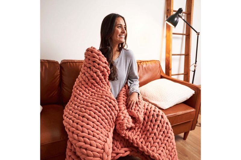 Cotton Weighted Coverlet, Styled
