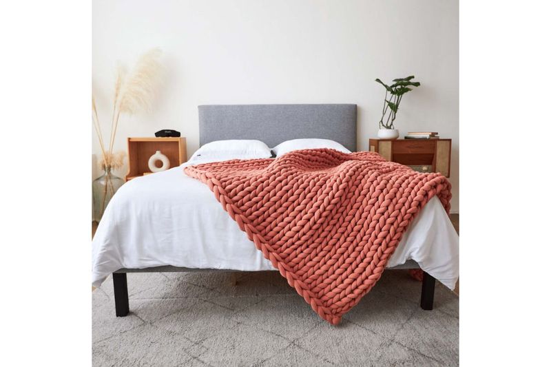 Cotton Weighted Coverlet, Styled