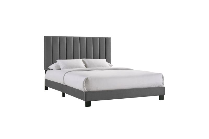 Coyote Upholstered Bed, Angled 