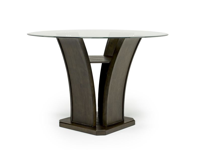 Counter height round glass discount dining table set
