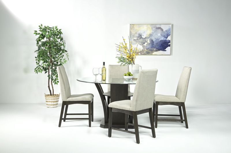 Dapper Round Dining Table & 4 Chairs in Brown, Image 1
