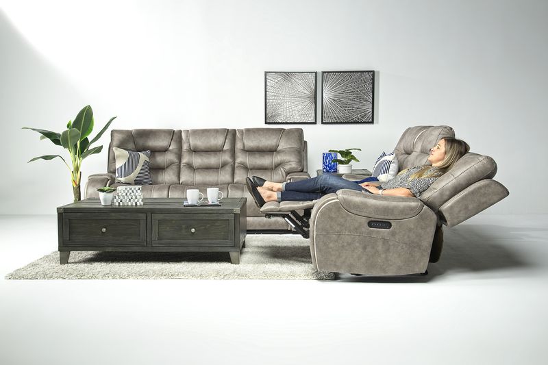 Estilo 2 Power Sofa & Console Loveseat in Gray, Image 1
